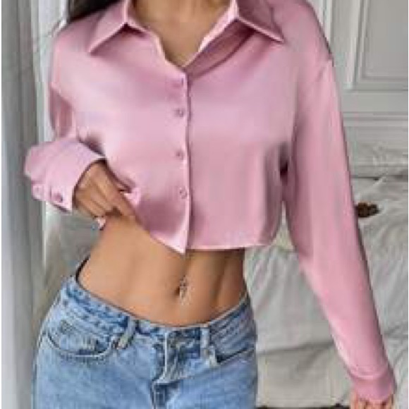 ‼️WOW‼️Lelis Crop Fuchsia color Blouse‼️ - Picture 6 of 8
